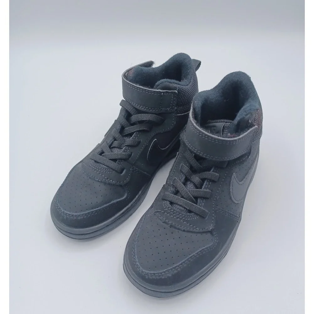 Nike‎ Court Borough Mid Trainers 11 C 'Triple Black' - Nike - 870026 001